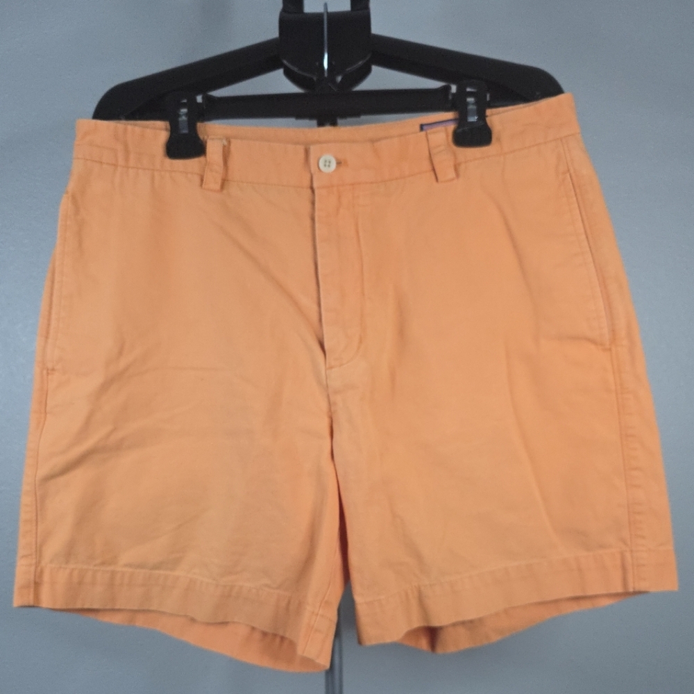 Vineyard Vines Dock Shorts Men's 36 Orange- Buttons, Pockets Casual Comfy